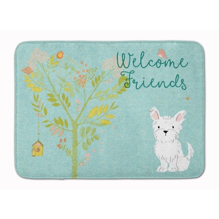 Carolines Treasures Welcome Friends Westie Machine Washable Memory Foam Mat BB7640RUG